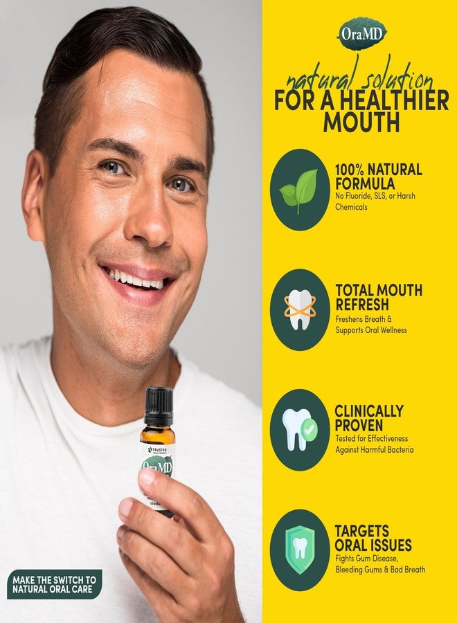OraMD 4-in-1 Extra Strength Tooth Oil - Clinically Tested Maximum Strength Gum Disease Treatment, Gingivitis Treatment, Periodontal Disease Treatment, Sensitive Teeth and Gums - All-Natural (2 Pack) - Image 4